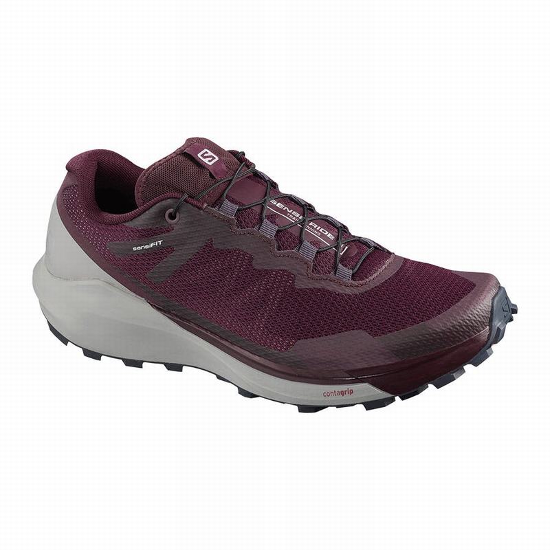 Salomon Israel SENSE RIDE 3 W - Womens Running Shoes - Burgundy/Coral (IKZN-49203)